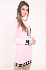 Lies Printed Sweatshirt Dress