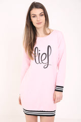 Lies Printed Sweatshirt Dress