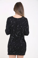 Top de vestido de sudadera de pintura con salpicaduras