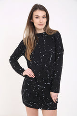 Top de vestido de sudadera de pintura con salpicaduras