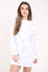 Top de vestido de sudadera de pintura con salpicaduras