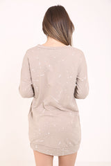 Top de vestido de sudadera de pintura con salpicaduras