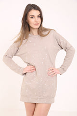 Top de vestido de sudadera de pintura con salpicaduras