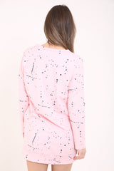 Top de vestido de sudadera de pintura con salpicaduras