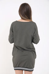 Lies Printed Sweatshirt Dress