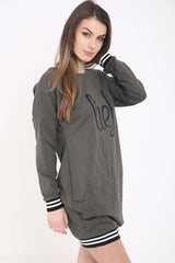 Lies Printed Sweatshirt Dress