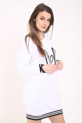 Lies Printed Sweatshirt Dress