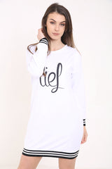 Lies Printed Sweatshirt Dress