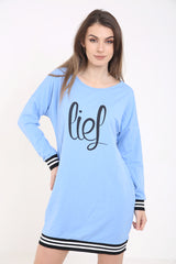 Lies Printed Sweatshirt Dress