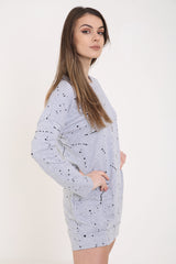 Top de vestido de sudadera de pintura con salpicaduras