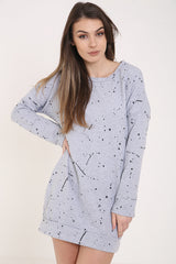 Top de vestido de sudadera de pintura con salpicaduras