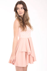 Spitzenmieder Falten -Rüschen Skaterkleid