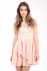 Spitzenmieder Falten -Rüschen Skaterkleid