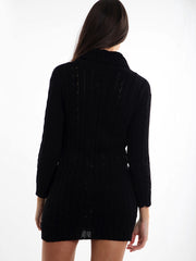 Kady & Olivia Roll Neck Cable Knit Jumper Dress