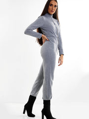 Kady Zip Front Fleece Jumpsuit