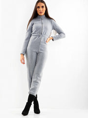 Kady Zip Front Fleece Jumpsuit