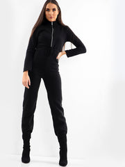 Kady Zip Front Fleece Jumpsuit