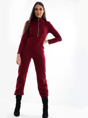 Kady Zip Front Fleece Jumpsuit