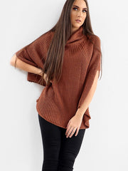 Roll Neck Knitted Poncho