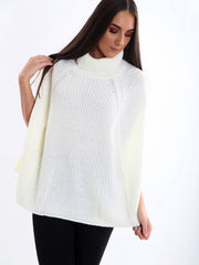 Roll Neck Knitted Poncho