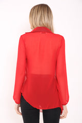 Cowl Neck Chiffon Top