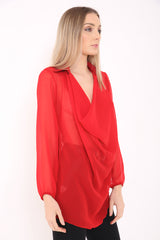 Cowl Neck Chiffon Top