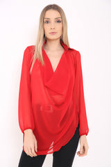 Cowl Neck Chiffon Top