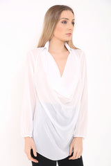 Cowl Neck Chiffon Top