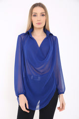 Cowl Neck Chiffon Top