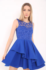 Spitzenmieder Falten -Rüschen Skaterkleid