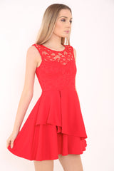 Spitzenmieder Falten -Rüschen Skaterkleid