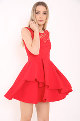 Spitzenmieder Falten -Rüschen Skaterkleid