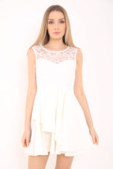 Spitzenmieder Falten -Rüschen Skaterkleid