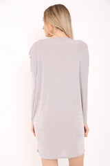 Oversized Frill Front Acetate Dress