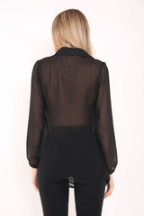 Cowl Neck Chiffon Top