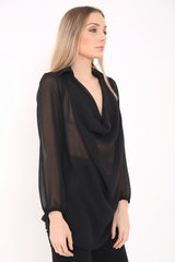 Cowl Neck Chiffon Top