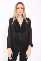 Cowl Neck Chiffon Top