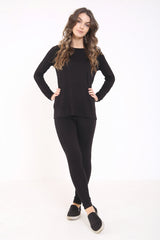 Split Bug Back Overlay Loungewear Set