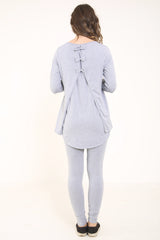 Split Bug Back Overlay Loungewear Set