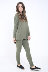 Split Bug Back Overlay Loungewear Set