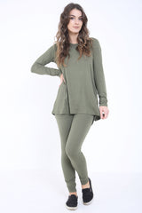 Split Bug Back Overlay Loungewear Set