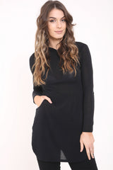 Top con capucha de punto tejido fino