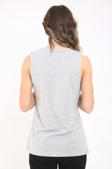 Mesh Insert Skull Print Vest Top