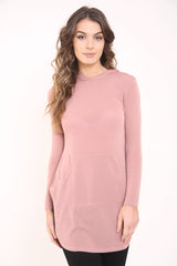 Top con capucha de punto tejido fino