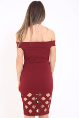 Uit de schouderlaser gesneden bodycon -jurk