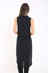 Floral Embroidered Longline Shirt Dress Top