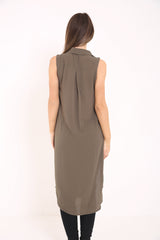 Floral Embroidered Longline Shirt Dress Top