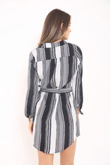 Multi Coloured Striped Shirt Dress