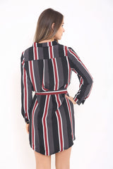 Multi Coloured Striped Shirt Dress
