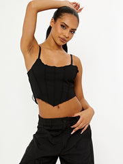 Seam Detail Strappy Crop Top